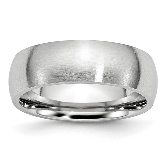 Cobalt Satin 7mm Half Round Band Size - 7.5