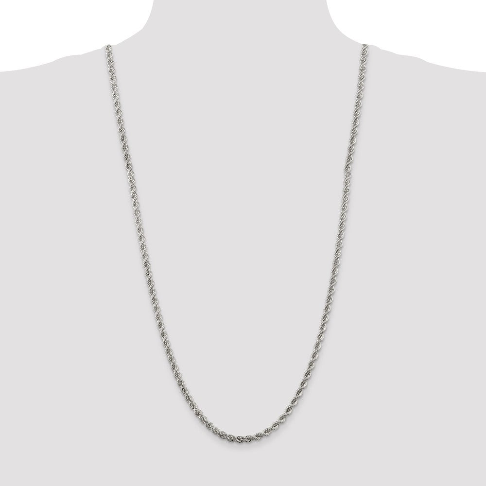 Sterling Silver 4.3mm Solid Rope Chain 30 Inches