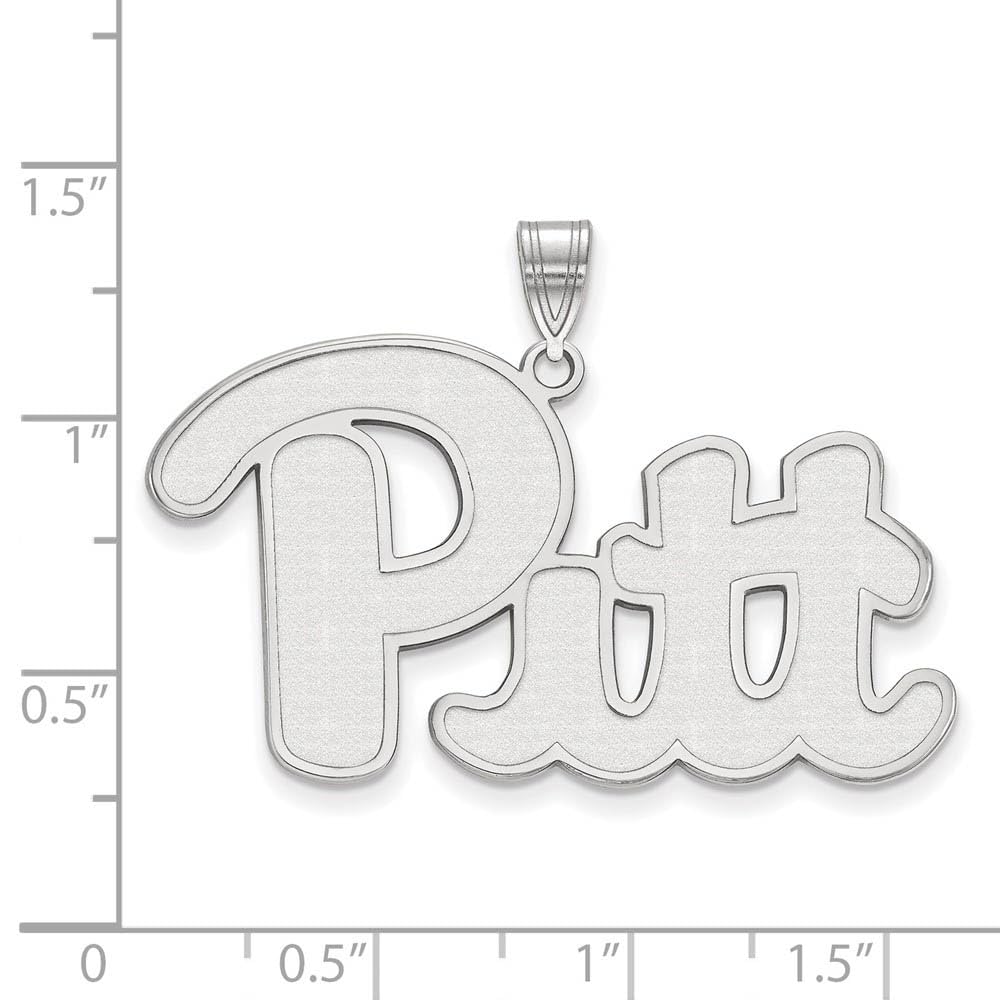 Sterling Silver Rhodium-plated LogoArt University of Pittsburgh Extra Large Pendant Q-SS005UPI