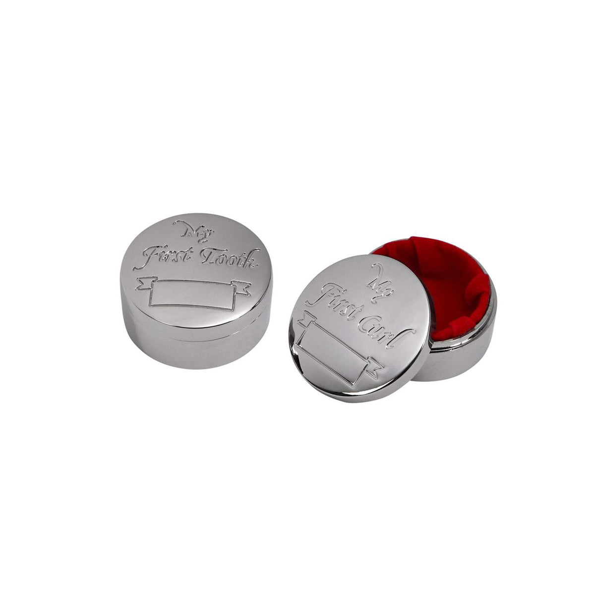 CGI Round 1st Tooth and 1st Curl Boxes,Nickel- Plated 1.5" D.