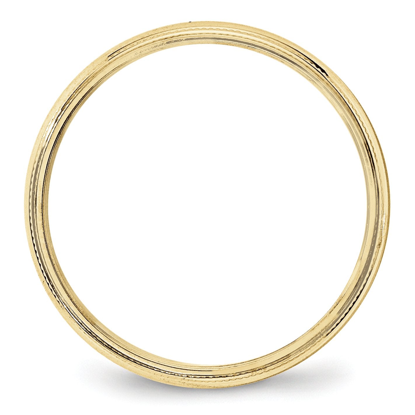 10k Yellow Gold 4mm Milgrain Half Round Wedding Band Size 8.5
