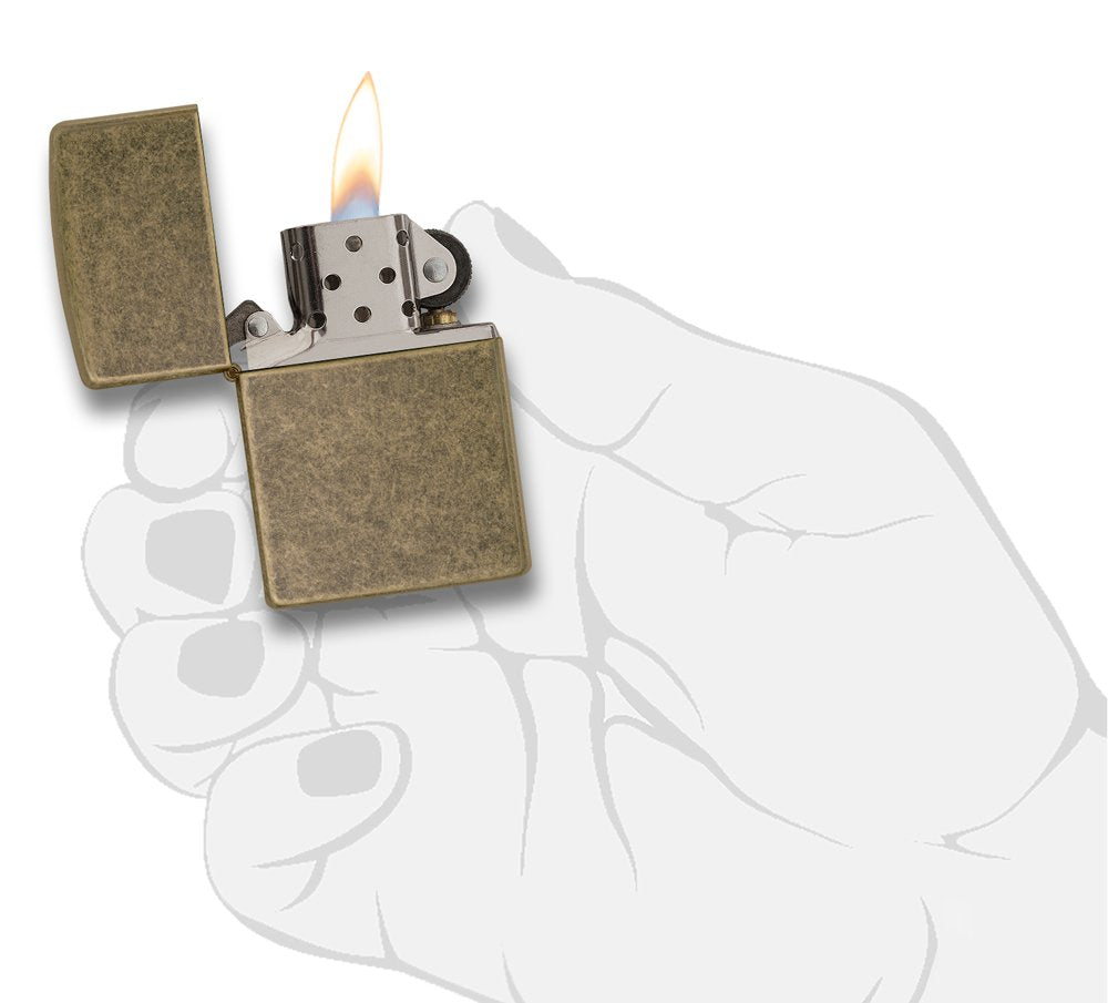 Zippo Antique Brass Pocket Lighter