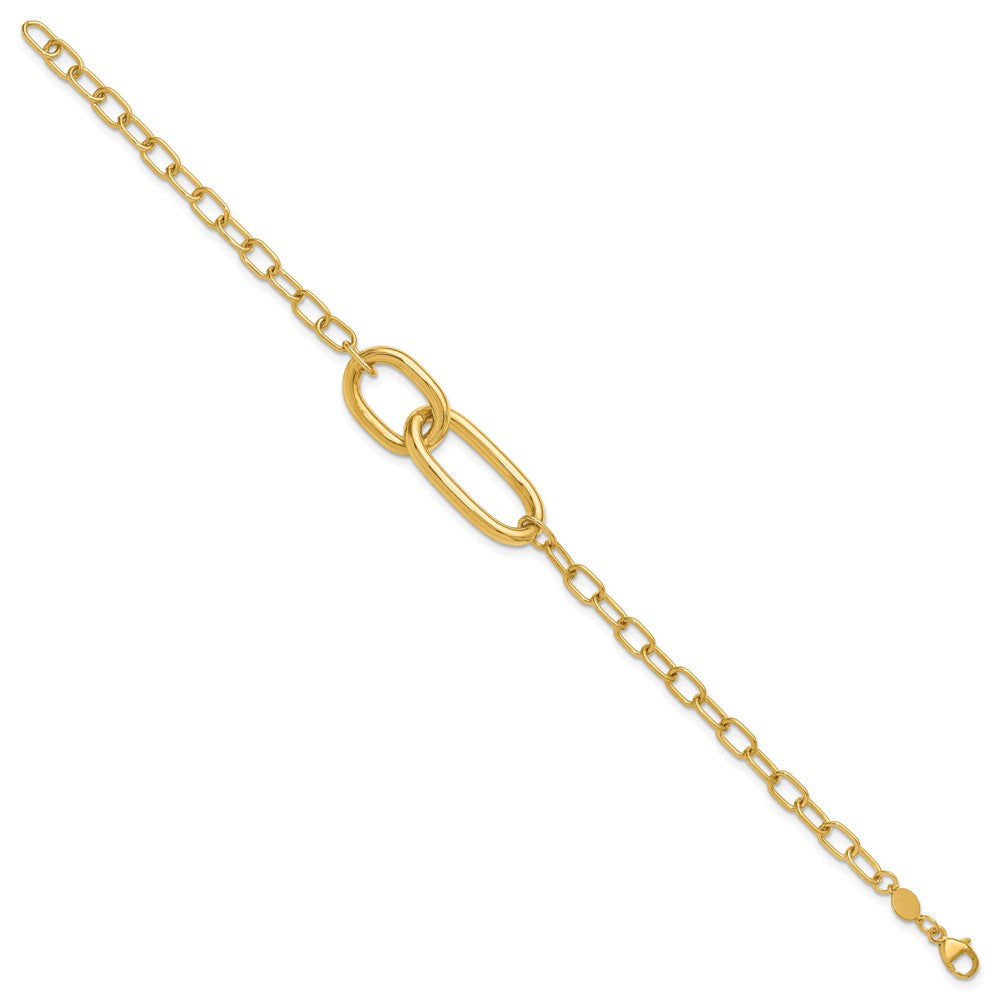 14K Polished Fancy Link Bracelet 7.5  inches