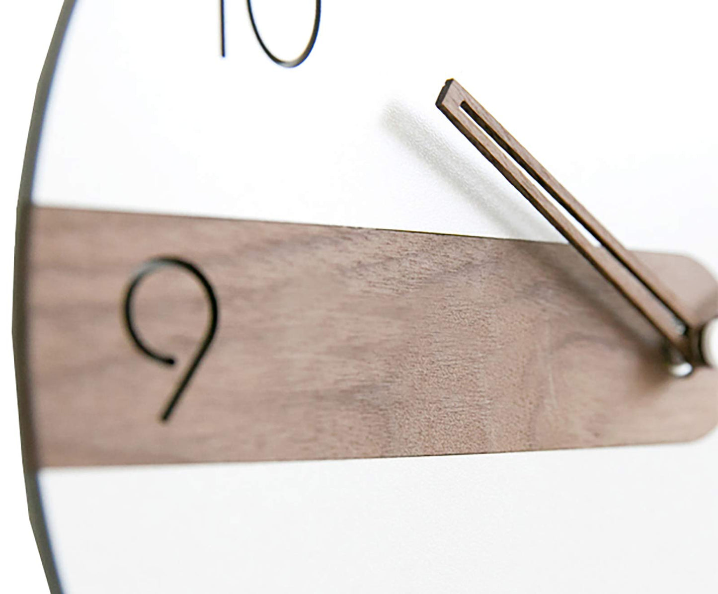 Stephanie Imports 11.4" Quartz Modern Minimalist Silent Wall Clock with Exposed Wood Design