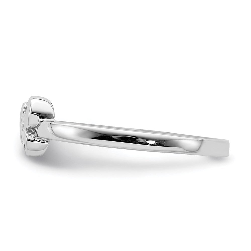 Sterling Silver Rhodium-plated Childs CZ Butterfly Ring