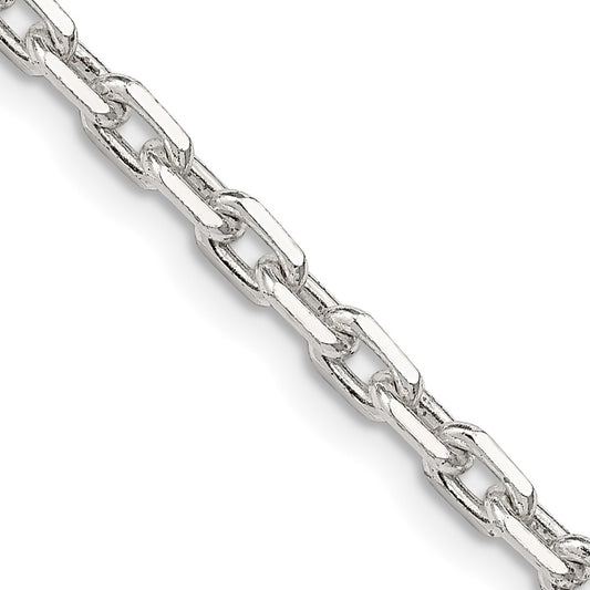 Sterling Silver 3.95mm Beveled Oval Cable Chain 26 Inches