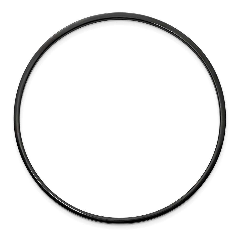 Stainless Steel Polished Black IP-plated 2mm Bangle 8 inches
