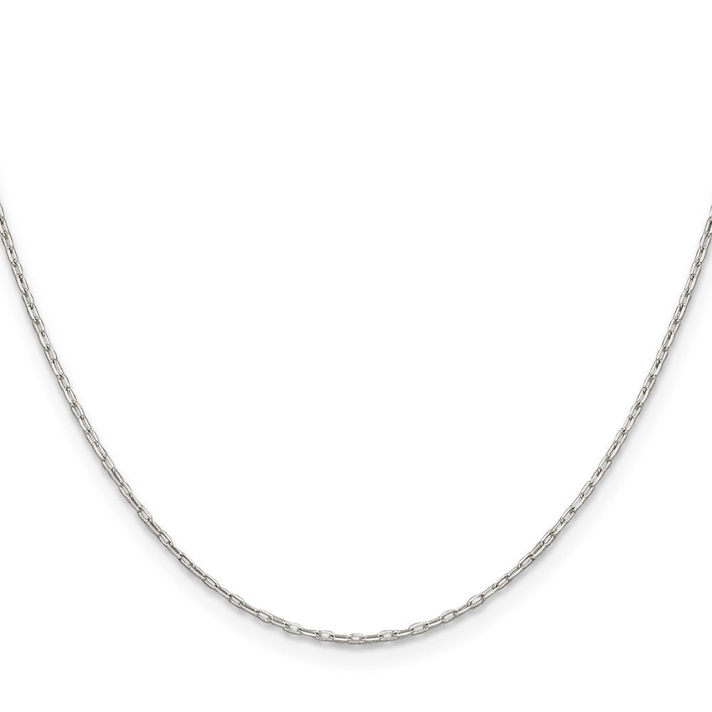 Sterling Silver 1mm Diamond-cut Long Link Cable Chain 20 Inches
