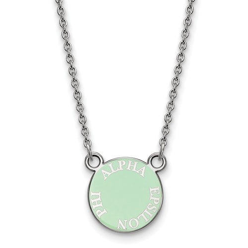 LogoArt Sterling Silver Alpha Epsilon Phi Extra Small Enameled Pendant Necklace With 18 Inch