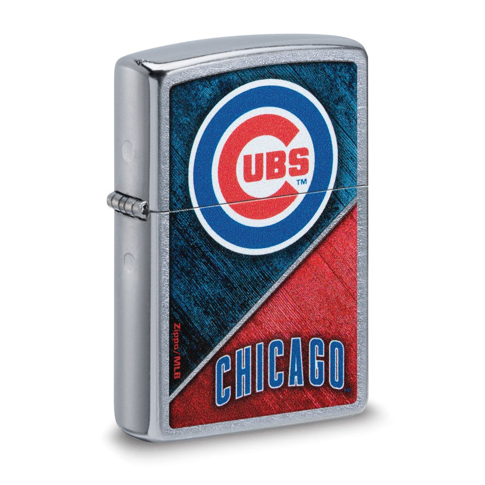 Zippo Street Chrome Chicago Cubs Color Image MLB Lighter