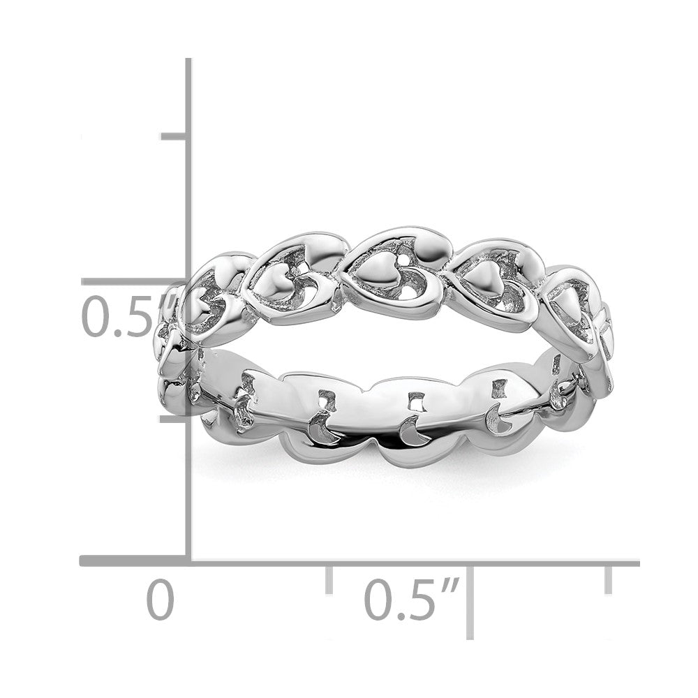 Sterling Silver Stackable Expressions Polished Heart Ring Size -6