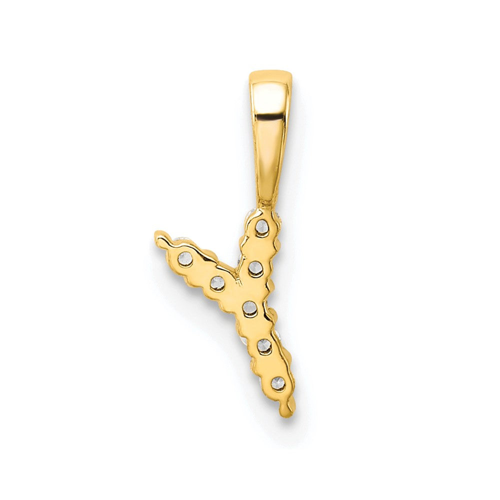 14k 1/15 carat Lab Grown Diamond VS/SI+ G+ Letter Y Initial Pendant