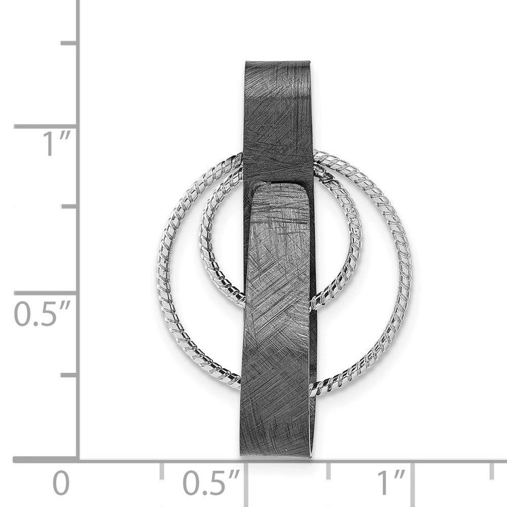 Sterling Silver Ruthenium-plated Textured Pendant