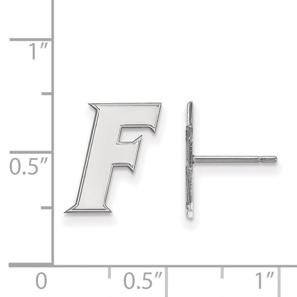 Sterling Silver Rhodium-plated LogoArt University of Florida Letter F Small Post Earrings Q-SS090UFL