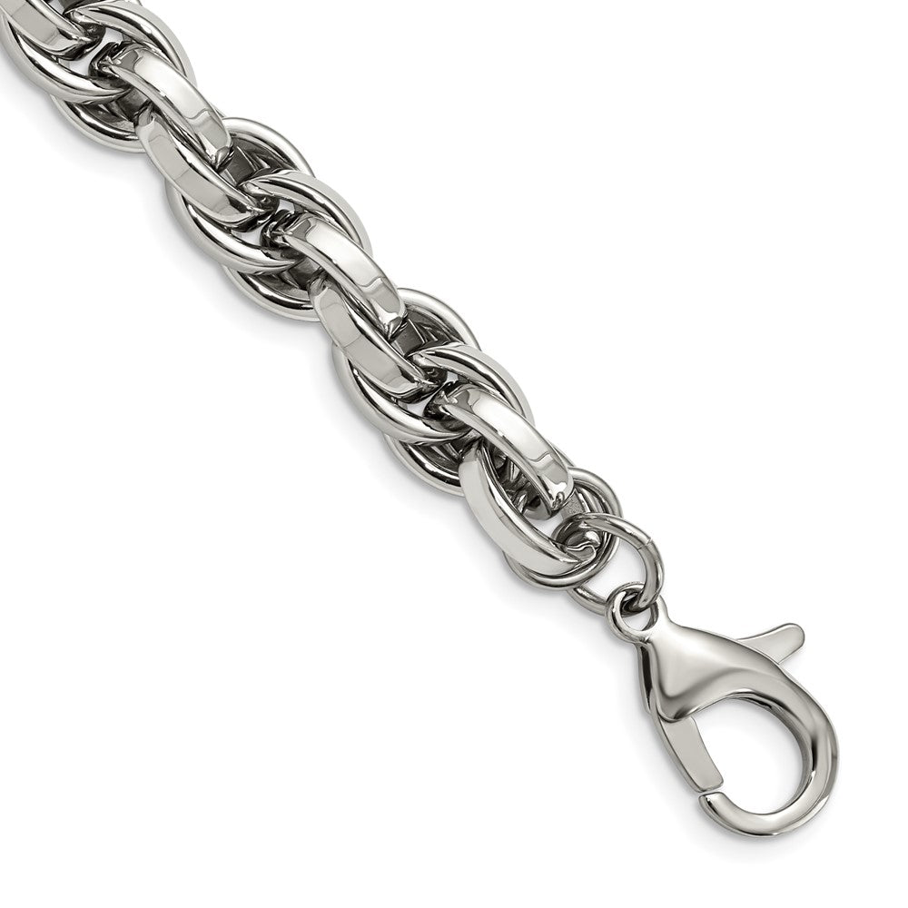 Stainless Steel Polished Oval Link 8.5in Bracelet 8.5 inches