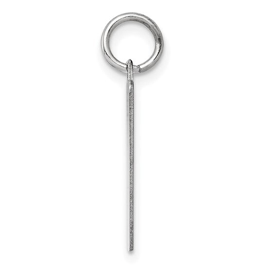 Sterling Silver Rhod-plate Eng. Rect. Polish Front/Satin Back Disc Charm