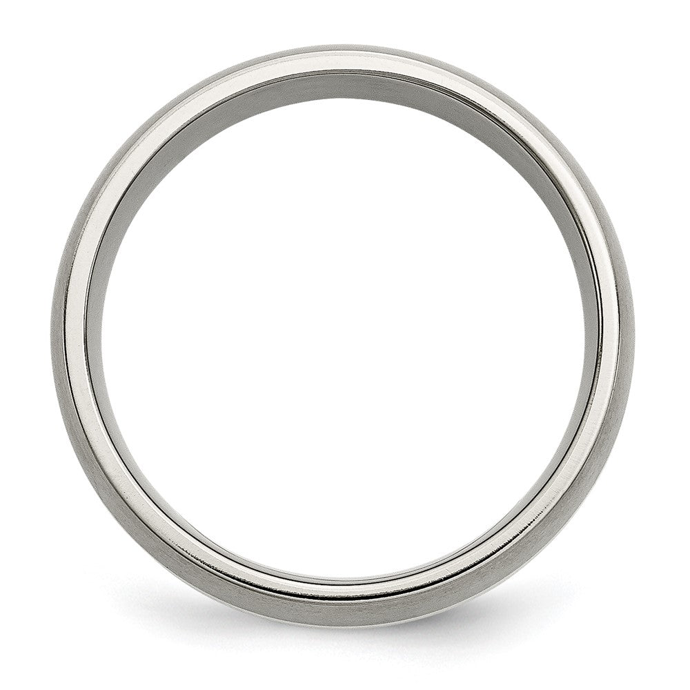 Titanium Brushed w/Sterling Silver Inlay 8mm Band Size - 6.5