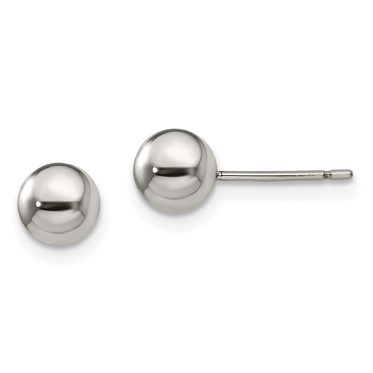 Titanium Polished 6mm Ball Post Earrings
