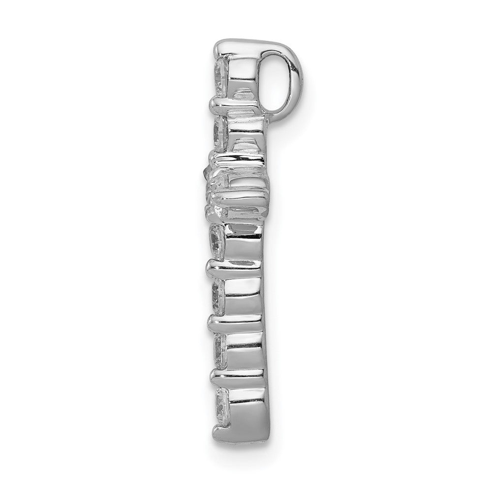 14k White Gold 1/2 carat Lab Grown Diamond VS/SI+ G+ Cross Chain Slide Pendant