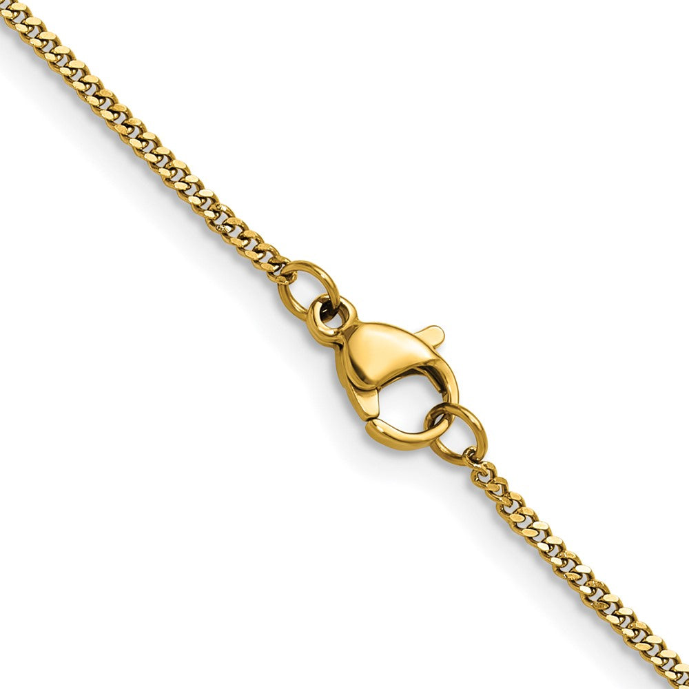 Chisel Stainless Steel Polished Yellow IP-plated 1.5mm 18 inch Curb Chain