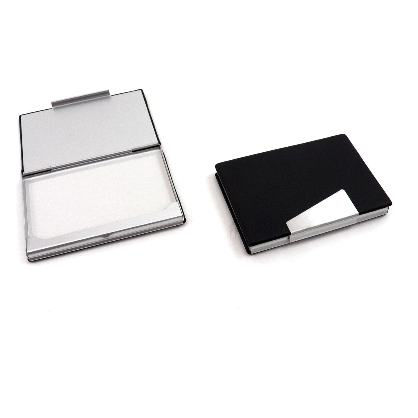 Bey-Berk Leather Business Card Case with Aluminum Trim Brown (D259B)