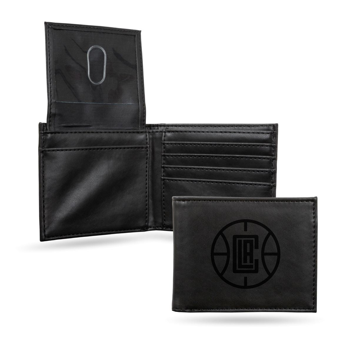Los Angeles LA Clippers NBA Laser Engraved Black Billfold Wallet