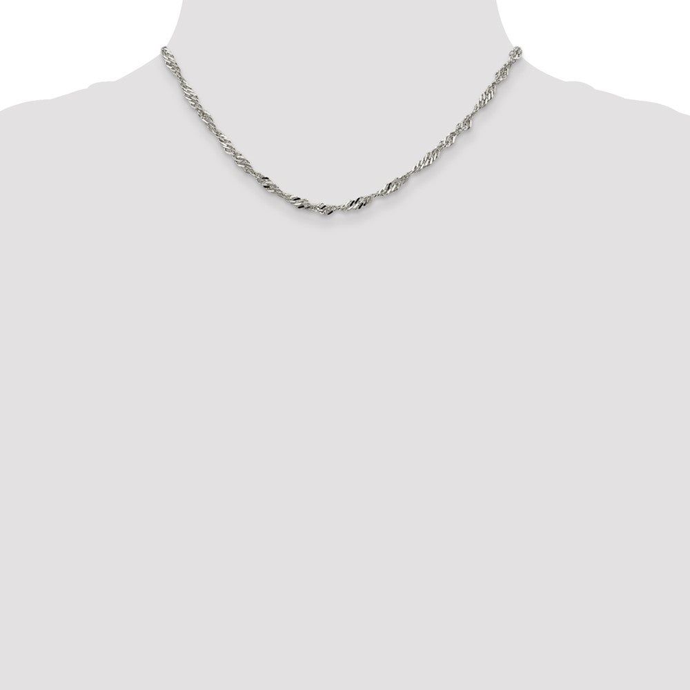 Sterling Silver 3.5mm Singapore Chain 16 Inches