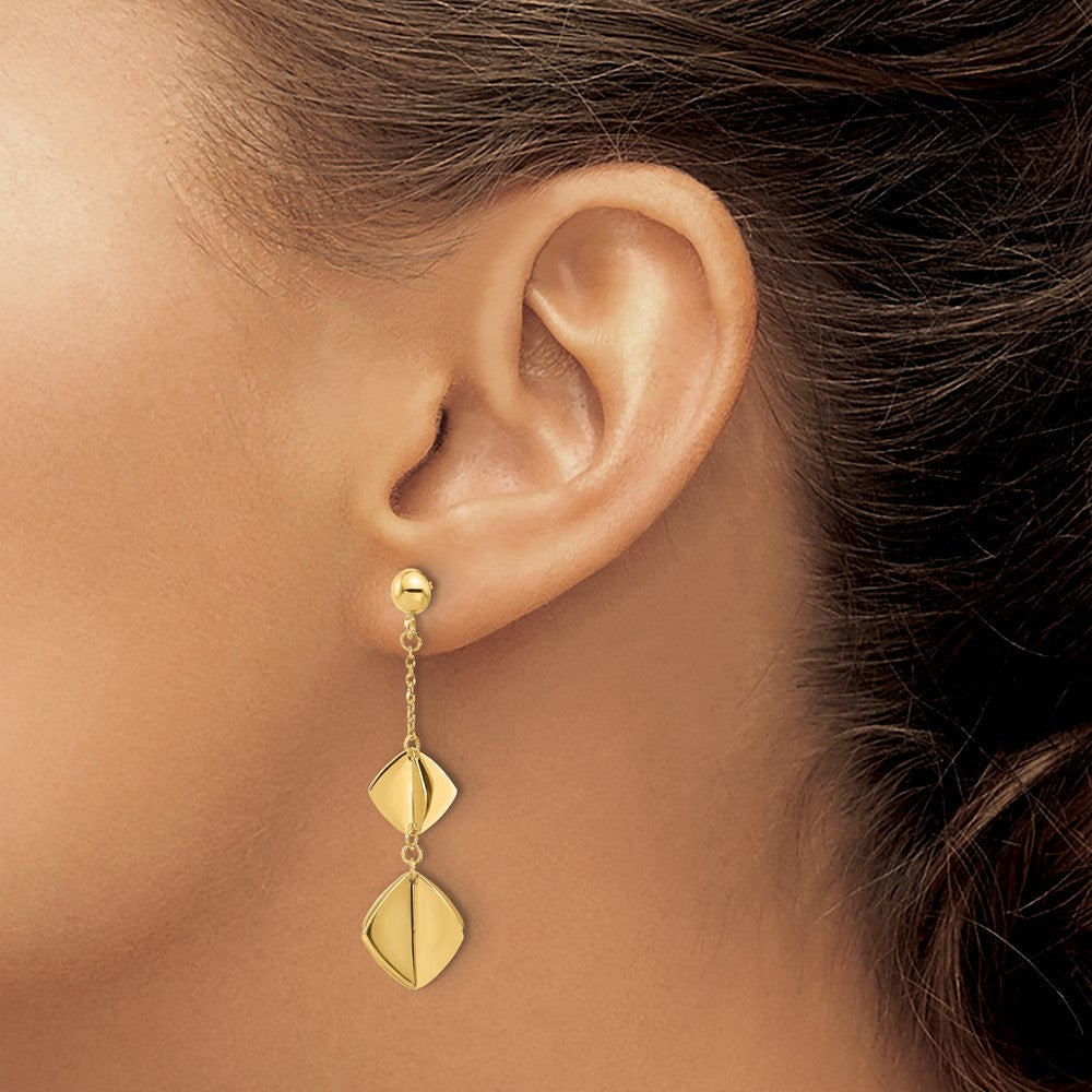 14K Polished Fancy Dangle Post Earrings