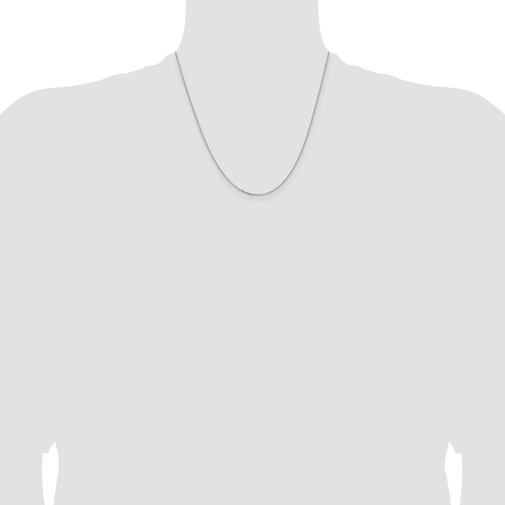 10k White Gold 1.05mm D/C Cable Chain