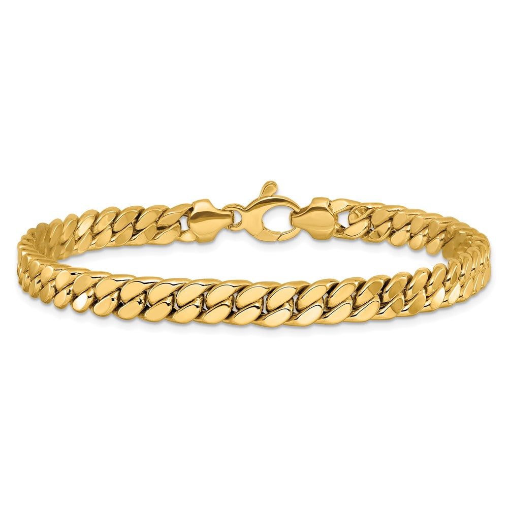 14k Men's Polished Curb Bracelet 8.5  inches