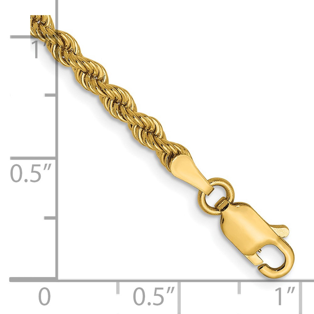 14K 2.25mm Solid Regular Rope Chain 8  inches
