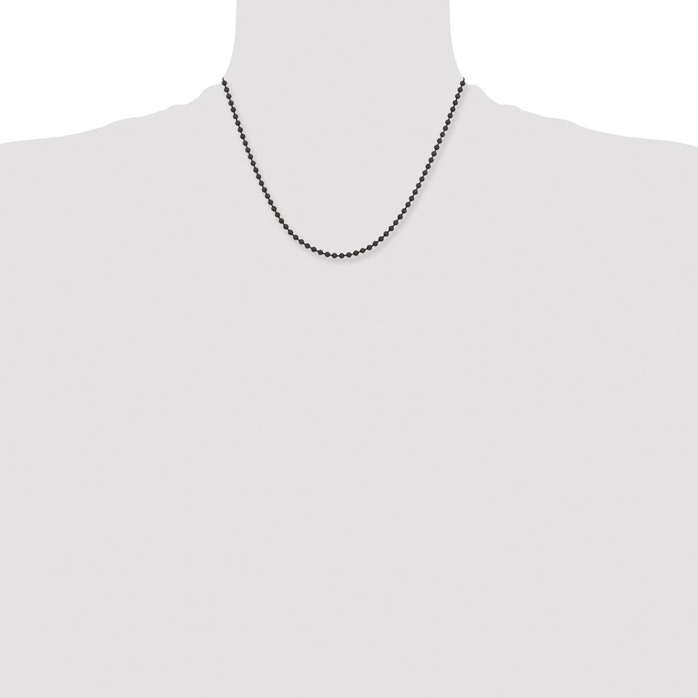 Stainless Steel Polished Black IP-plated 3mm 18in Ball Chain