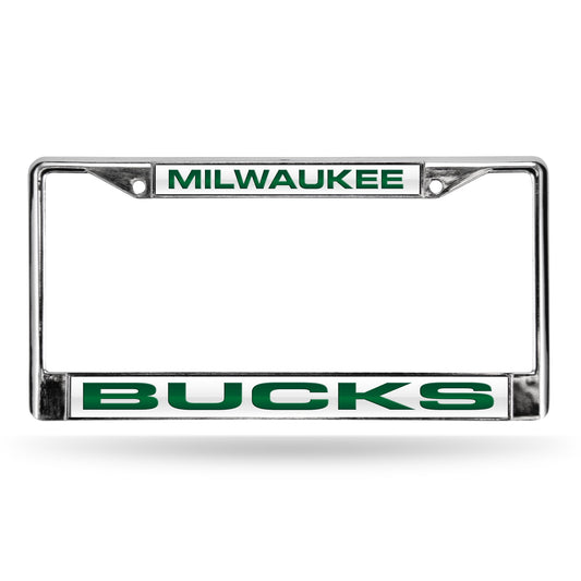 Milwaukee Basketball Buck's Chrome Metal Laser Cut License Plate Frame
