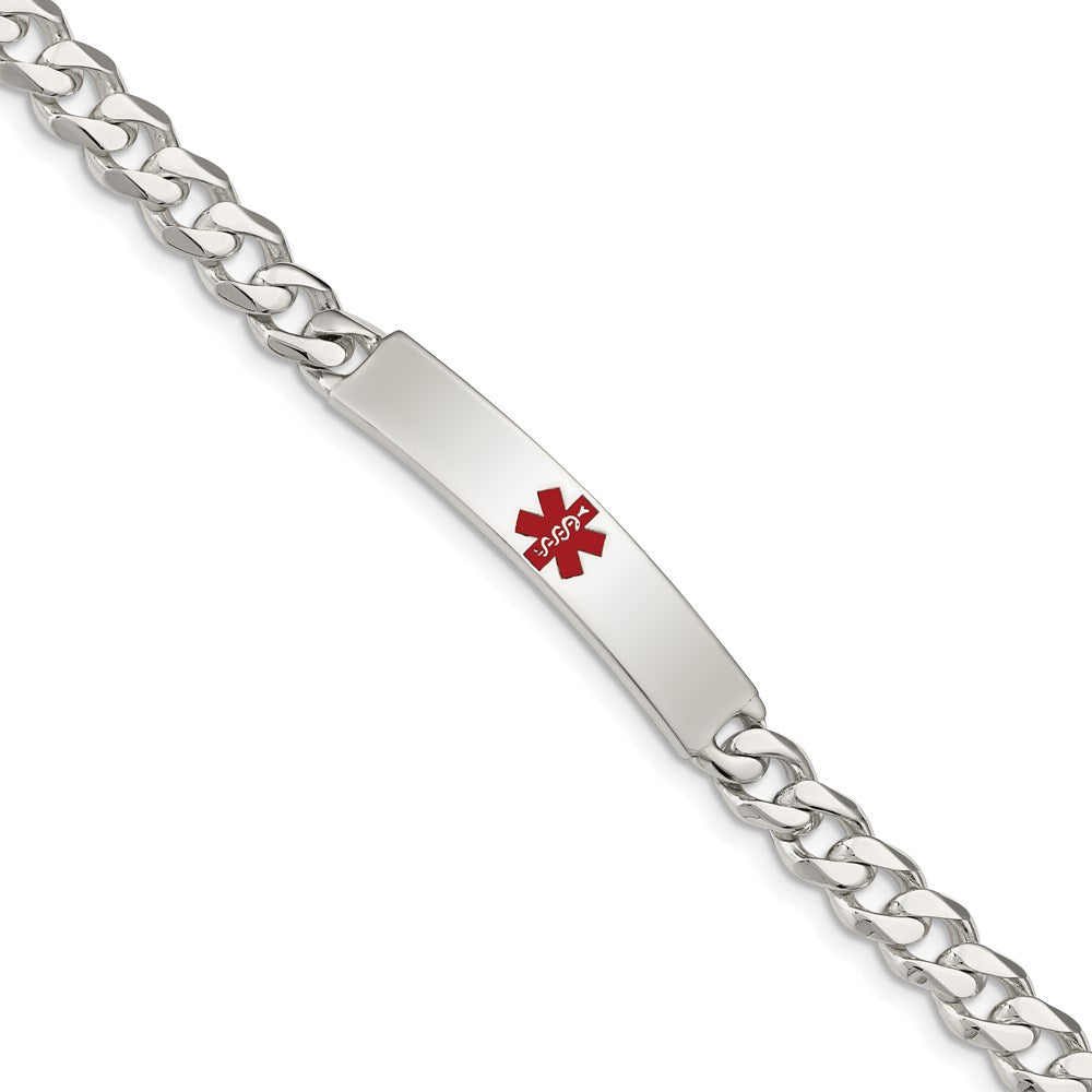Sterling Silver Polished Medical Curb Link ID Bracelet 7.5 inches