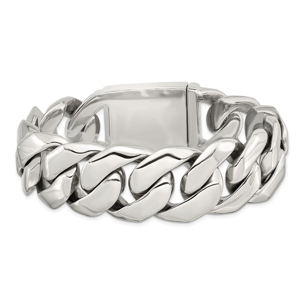 Chisel  Stainless Steel Polished 9 inch Fancy Curb Bracelet 9 inches