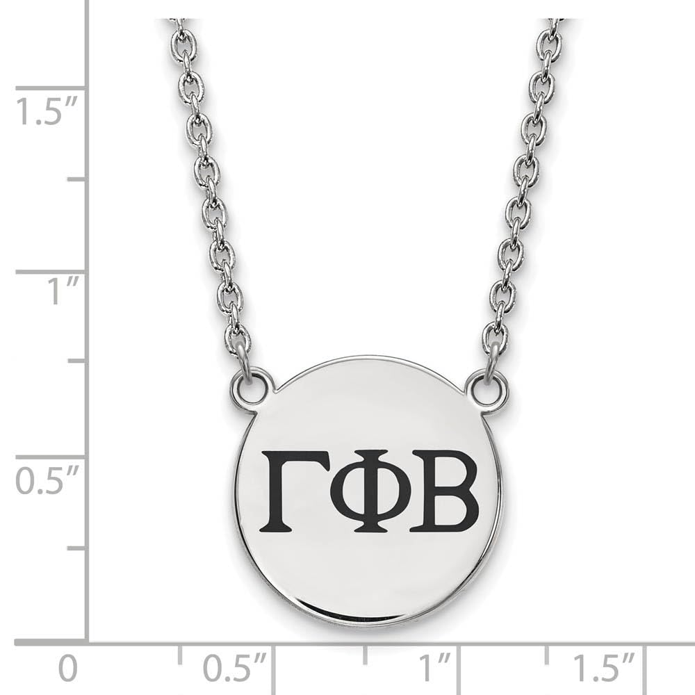 Sterling Silver 18in Official Licensed Greek Sororities Gamma Phi Beta (???) Small Enamel Pendant w/Necklace