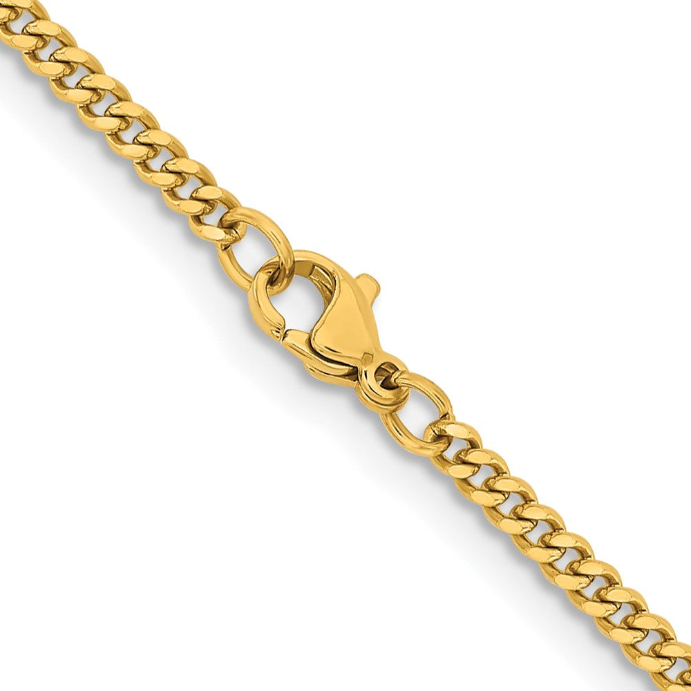 Stainless Steel Polished Yellow IP-plated 3mm 22in Curb Chain