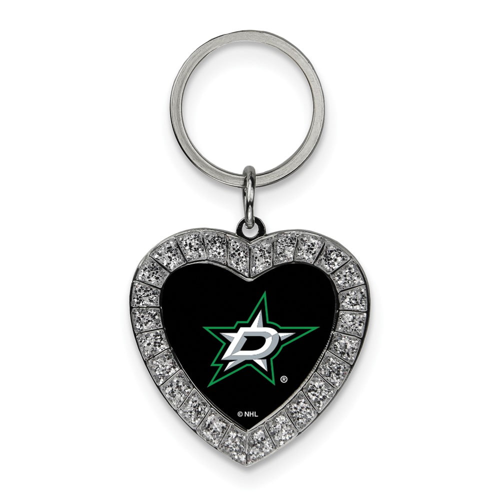 NHL Dallas Stars Rhinestone Heart Key Ring QGC7971