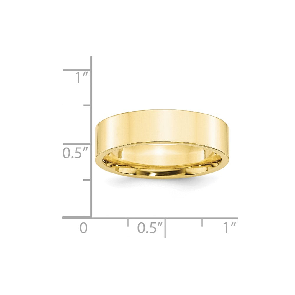 10k Yellow Gold 6mm Standard Weight Flat Comfort Fit Wedding Band Size 9