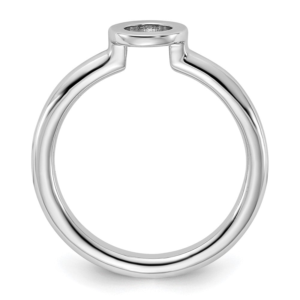 Sterling Silver Stackable Expressions Rhodium-plated O Ring Size -10