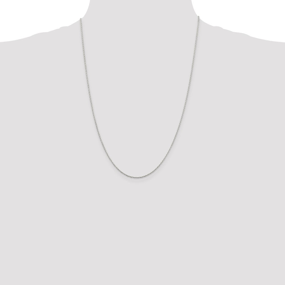 Sterling Silver Rhodium-plated 1.25mm Loose Rope Chain 24 Inches
