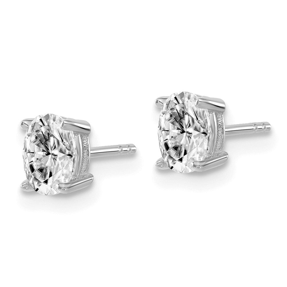 14k White Gold 2/3 ctw Lab Grown Diamond VS+ F+ Oval 4 Prong Heavy Wt. Stud Earrings