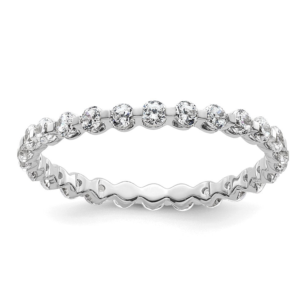 True Origin 14k White Gold 7/8 carat Lab Grown Diamond VS D E F Eternity Band