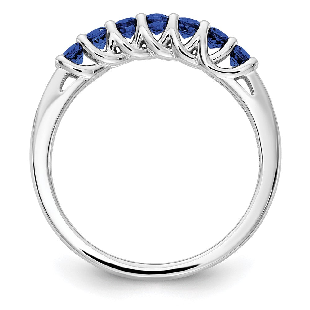 10k White Gold CR Sapphire & Diamond Ring