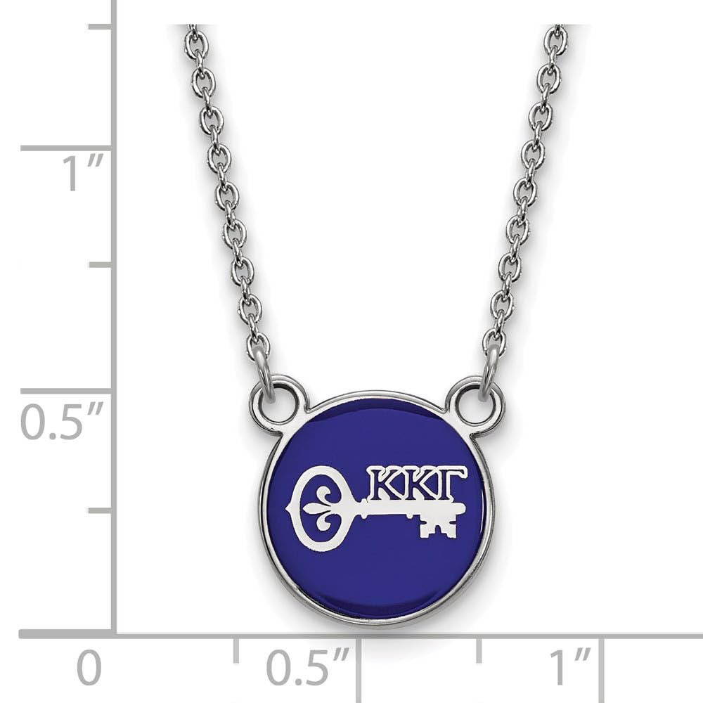 Sterling Silver 18in Official Licensed Greek Sororities Kappa Kappa Gamma (???) XS Enamel Pendant w/Necklace