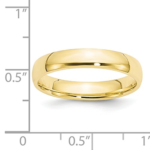 10k Yellow Gold 4mm Lightweight Comfort Fit Wedding Band Size 7.5