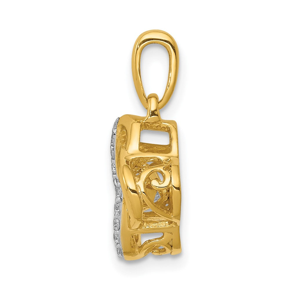 14k 1/3 carat Lab Grown Diamond VS/SI+ G+ Vibrant Fancy Love Knot Pendant