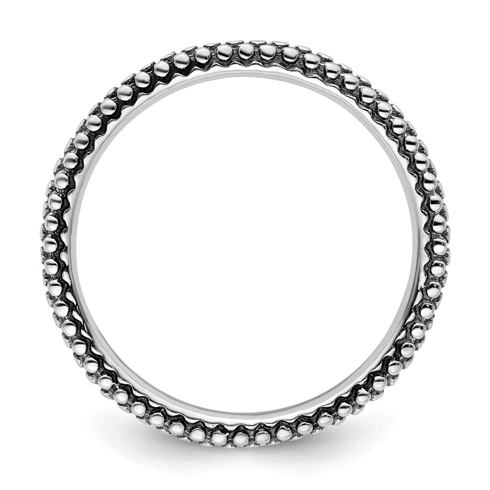 Sterling Silver Stackable Expressions Antiqued Ring Size -7