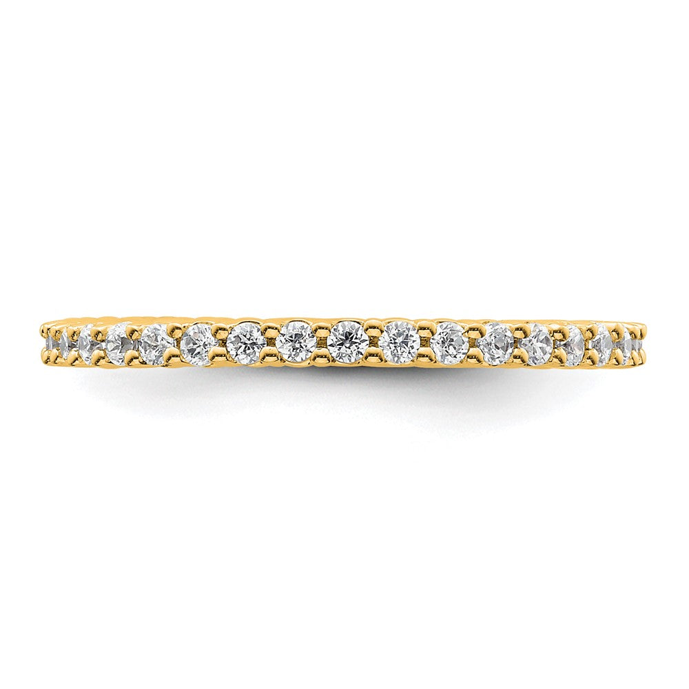 14k Polished Size 6.5 Shared Prong 1/2 carat Diamond Complete Eternity Band