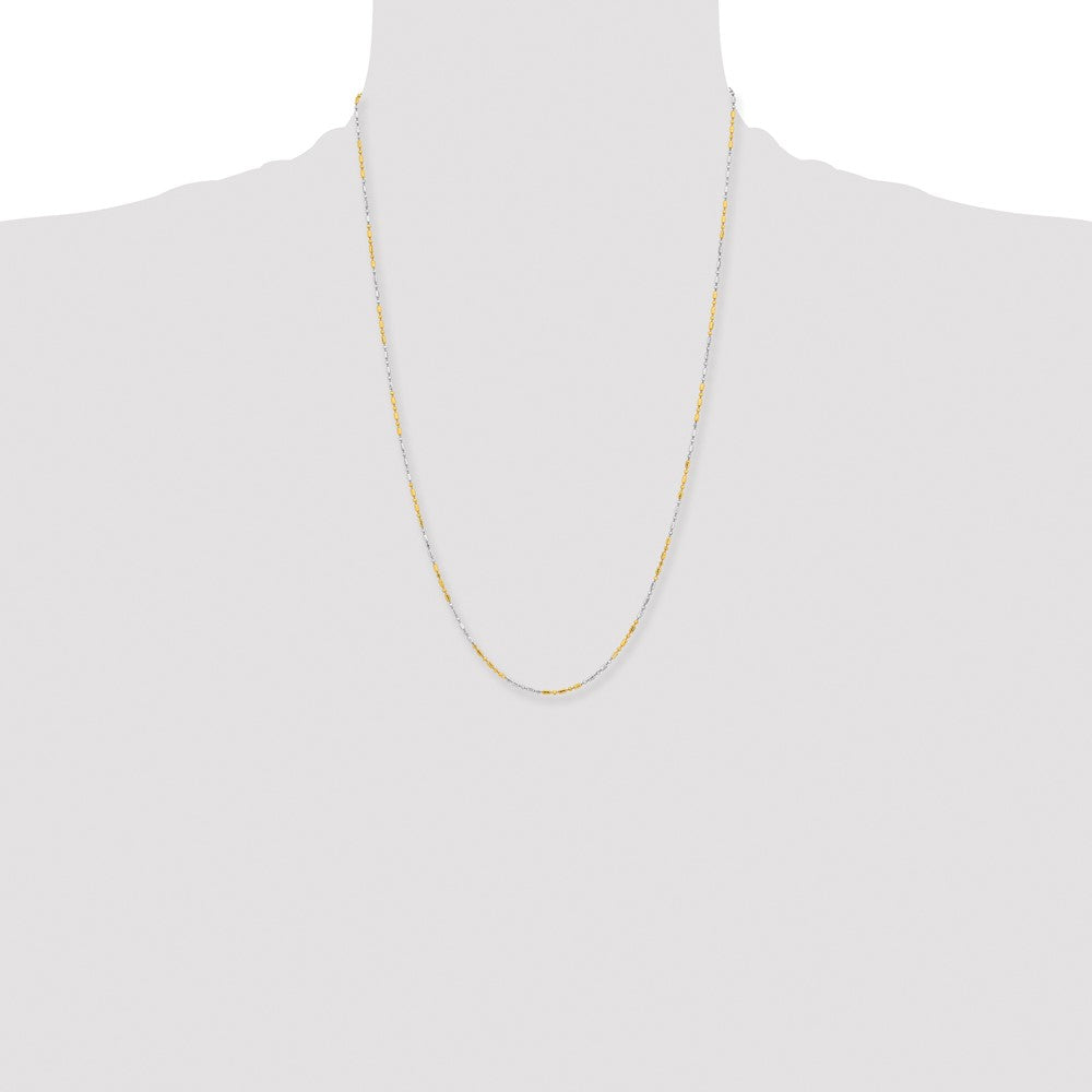 White & Yellow Rhodium over Brass 1.2mm Fancy Chain